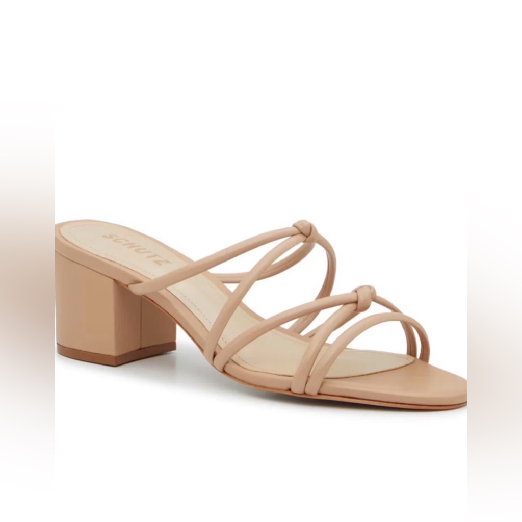 Nwt Schutz Princey Strappy Mule Sandals Beige Tan 10